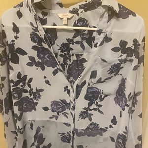 Light blue floral buttonup shirt